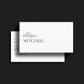 Boutique Luxe Script Uniek Minimalistisch Wit Visitekaartje
