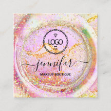 Boutique Luxury Shop Logo QR Code Holograded Gold