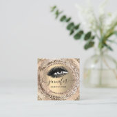 Boutique Makeup Lashes Faux Gold Roos QR Lash Vierkante Visitekaartje (Staand voorkant)