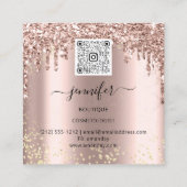 Boutique Makeup Lashes Floral Roos QR Lashes Brows Vierkante Visitekaartje (Achterkant)