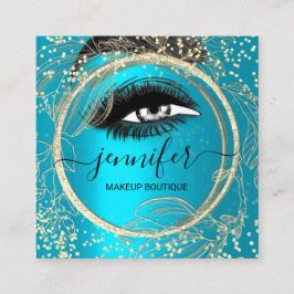 Boutique Makeup Lashes Gold QR Code Lashes Brows Vierkante Visitekaartje