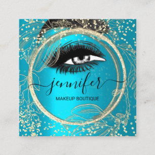 Boutique Makeup Lashes Gold QR Code Lashes Brows Vierkante Visitekaartje