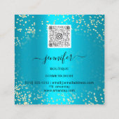 Boutique Makeup Lashes Gold QR Code Lashes Brows Vierkante Visitekaartje (Achterkant)