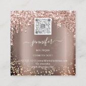 Boutique Makeup Lashes Gold Roos QR Lashes Brows Vierkante Visitekaartje (Achterkant)