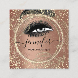 Boutique Makeup Lashes Roos QR Code Lashes Brows Vierkante Visitekaartje