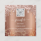 Boutique Makeup Lashes Roos QR Code Lashes Brows Vierkante Visitekaartje (Achterkant)