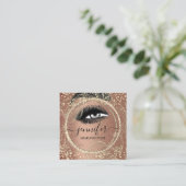 Boutique Makeup Lashes Roos QR Code Lashes Brows Vierkante Visitekaartje (Staand voorkant)