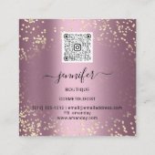 Boutique Makeup Lashes Roos QR Code Lashes Brows Vierkante Visitekaartje (Achterkant)