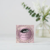 Boutique Makeup Lashes Roos QR Code Lashes Brows Vierkante Visitekaartje (Staand voorkant)