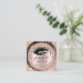Boutique Makeup Lashes Roos QR Lash Vierkante Visitekaartje (Staand voorkant)