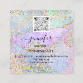 Boutique Makeup Shop Lash QR Code Holograaf Logo Vierkante Visitekaartje (Achterkant)