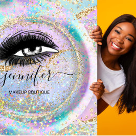 Boutique Makeup Shop Lash QR Code Holograftion Lij Vierkante Visitekaartje