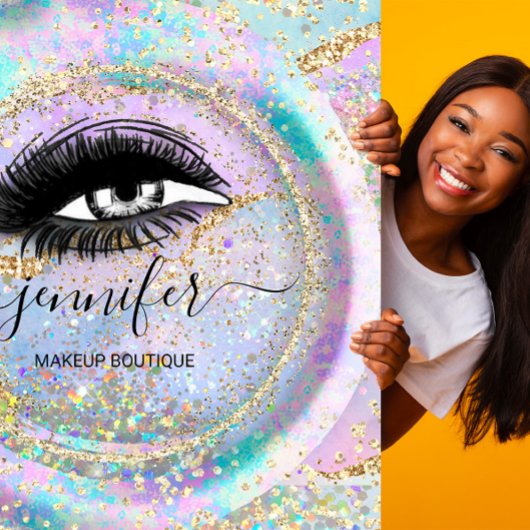 Boutique Makeup Shop Lash QR Code Holograftion Lij Vierkante Visitekaartje