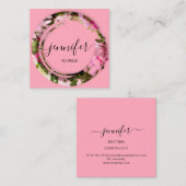 Boutique Mimetic Camouflage Militaire Mode Roze Vierkante Visitekaartje (Voorkant / Achterkant)