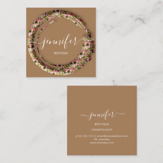 Boutique Mimetic Camouflage Militaire Uniform Vierkante Visitekaartje (Voorkant / Achterkant)