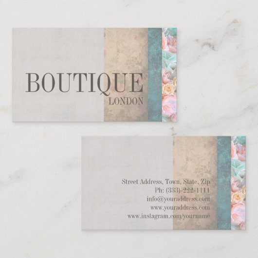Boutique Mode Accessoires  Bloemlinnen Visitekaartje (Voorkant / Achterkant)