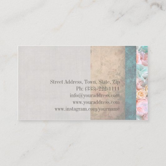 Boutique Mode Accessoires Bloemlinnen Visitekaartje (Achterkant)