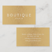 Boutique-Mode Accessoires Gouden Linnen Kaart Visitekaartje (Voorkant / Achterkant)