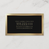 Boutique Mode Gallery Golden Border Zwarte Kaart Visitekaartje (Achterkant)