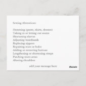 Boutique Naaien & Wijzigingen Roze & Grijs Briefkaart (Achterkant)