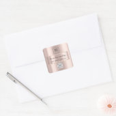 Boutique Online Winkelen Roos QR Code Logo Gold Vierkante Sticker (Envelop)