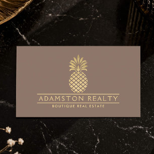 Boutique Onroerend Goed Gouden Ananas Luxe Taupe Visitekaartje