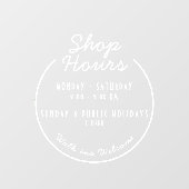 Boutique Openingstijden Venster Cling Raamsticker (Vel)