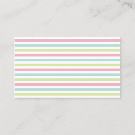 Boutique Pastel Stripes Visitekaartje (Achterkant)