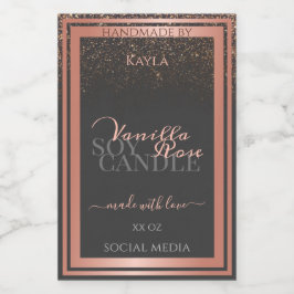 Boutique Product Verpakkingslabels Grijs & Roos Go Voedselcontainer Etiket