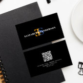 Boutique Retro Monogram QR Code Visitekaartje