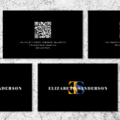 Boutique Retro Monogram QR Code Visitekaartje