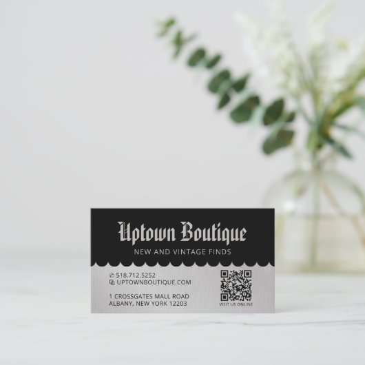 Boutique Reward QR Code Visitekaartjes (Staand voorkant)