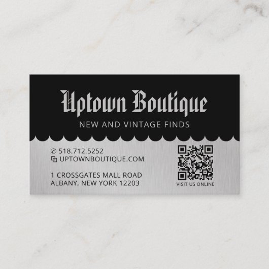 Boutique Reward QR Code Visitekaartjes (Voorkant)