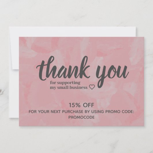 Boutique roze olie schilder Dank je korting Kaart (Voorkant)