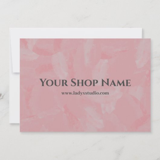 Boutique roze olie schilder Dank je korting Kaart (Achterkant)