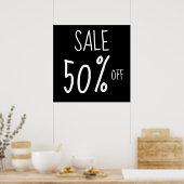 Boutique Sale Sign, Retail Store Signage, Zwart Poster (Keuken)