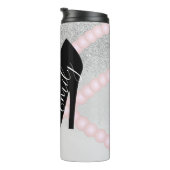 Boutique Schaduw Nep Glitter Monogram Naam Thermosbeker (Geroteerd rechts)