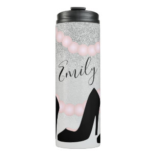 Boutique Schaduw Nep Glitter Parels Naam Thermosbeker