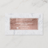 Boutique script roos gouden typografie marmer visitekaartje (Achterkant)