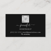 Boutique Shop Black White Flowers QR Code Logo Visitekaartje (Achterkant)