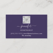 Boutique Shop Gray Silver Flowers QR Code Logo Visitekaartje (Achterkant)
