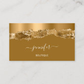Boutique Shop QR Code Drift Golden Abstract Visitekaartje (Voorkant)