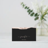 Boutique Shop QR Code Powder Blush Black Visitekaartje (Staand voorkant)