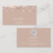 Boutique Shop QR Code Roos Glitter Drivers Visitekaartje (Voorkant / Achterkant)