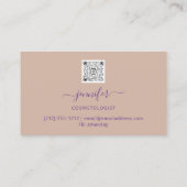 Boutique Shop QR Code Roos Paars Glitter Visitekaartje (Achterkant)