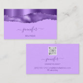 Boutique Shop QR Code White Paars Violet Visitekaartje (Voorkant / Achterkant)