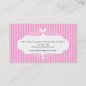 Boutique shop snoep roze streep visitekaartje (Achterkant)