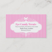 Boutique shop snoep roze streep visitekaartje (Voorkant)