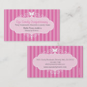 Boutique shop snoep roze streep visitekaartje (Voorkant / Achterkant)