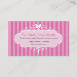 Boutique shop snoep roze streep visitekaartje